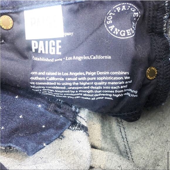 Paige dark wash jeans in Hoxton ankle with polkadot and zipper - Picture 10 of 10